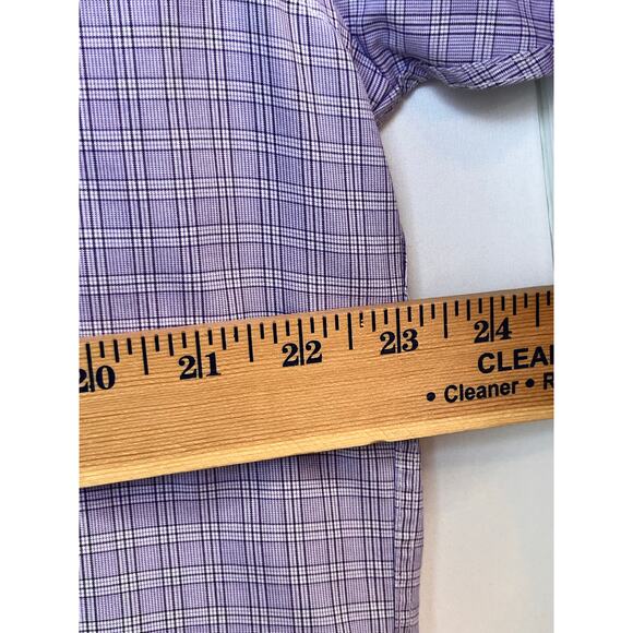 Lot of 2 David Donahue Men's 16 Purple/Blue Button Up Long Sleeve Dress Shirt - Picture 7 of 10